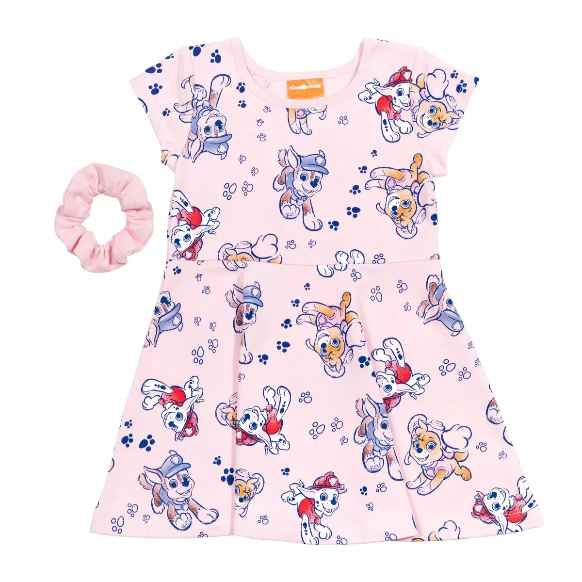 Детское платье для девочек с принтом PAW Patrol Skye Chase Marshall Girls French Terry Skater Dress and Scrunchie PAW Patrol, Pink
