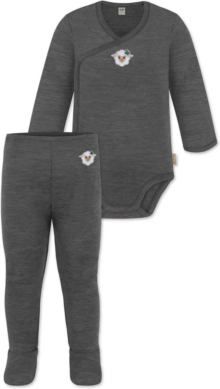 Боди-комбинезон с длинным рукавом и штаны Baby Merino Normani Outdoor Sports, серый