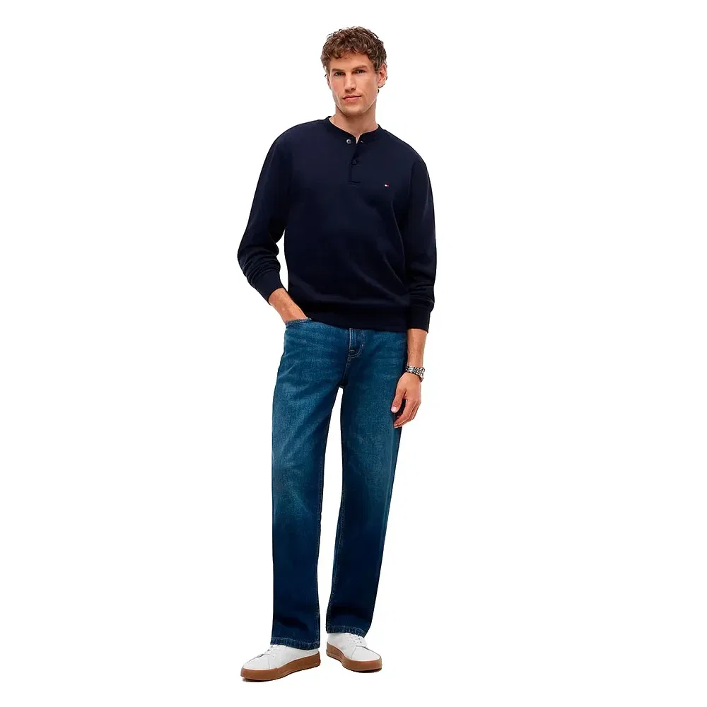Мужской свитшот с рубашечным воротником Tommy hilfiger, Blue — фото 4