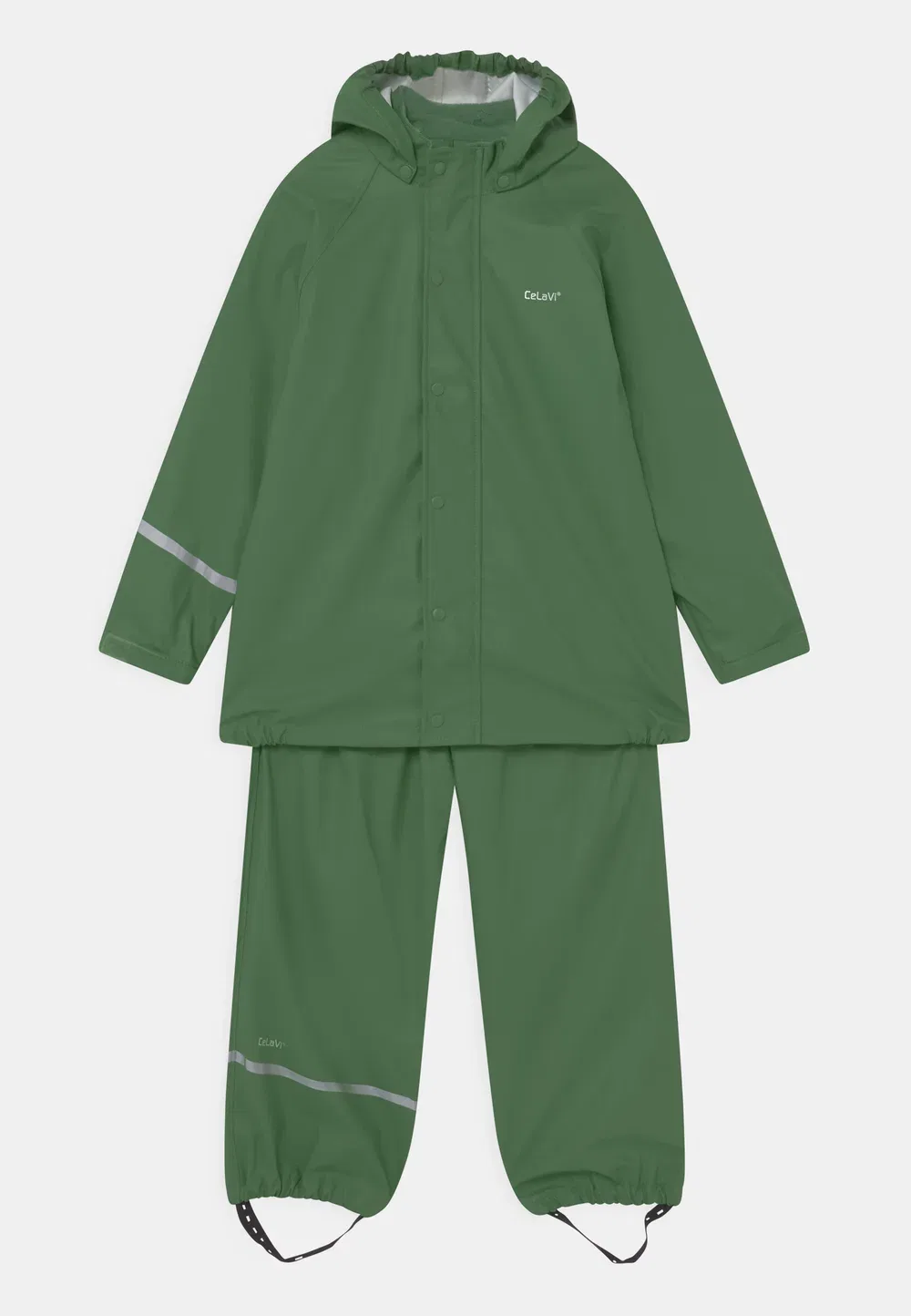 Базовый комплект дождевой одежды унисекс - водонепроницаемая куртка Celavi, Elm Green