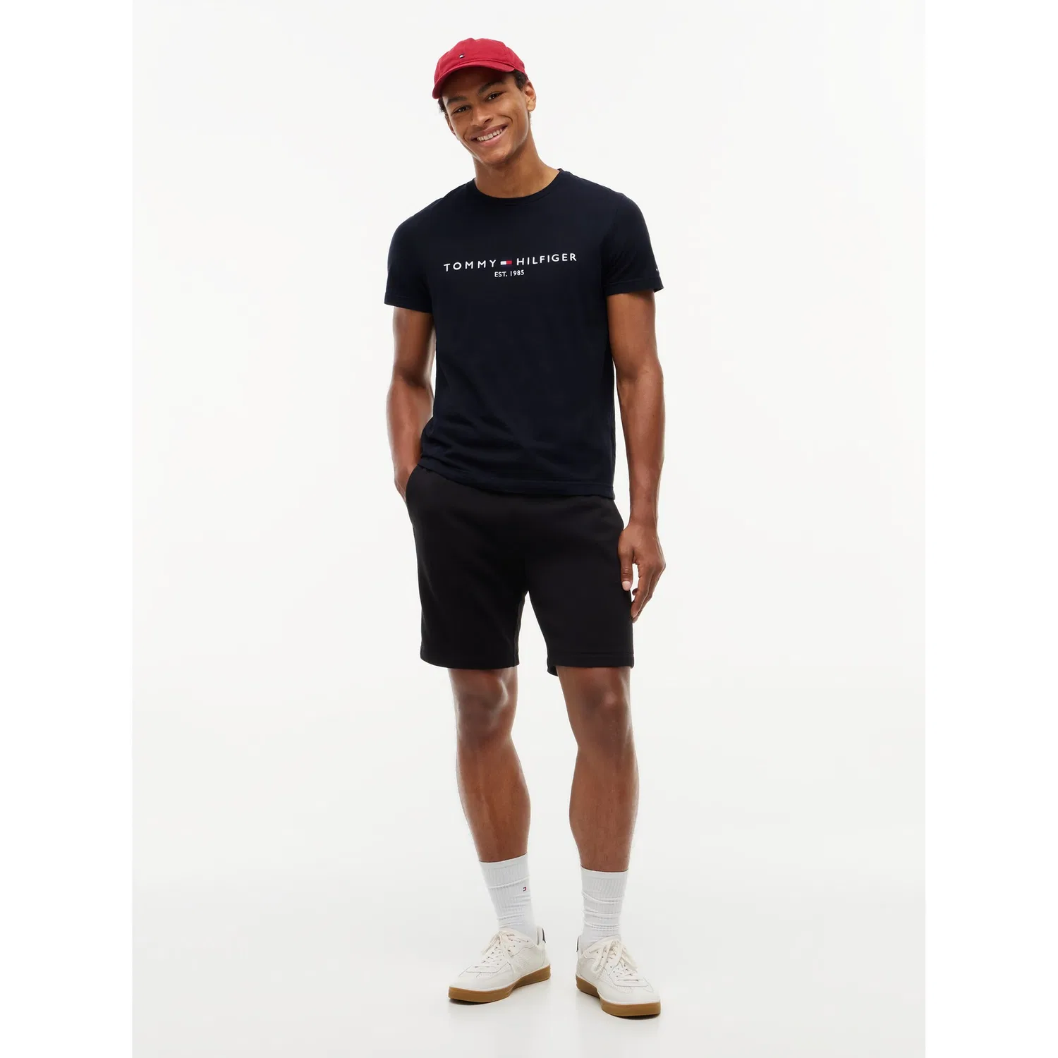Мужская хлопковая футболка Regular Fit Tommy Hilfiger, Black — фото 4