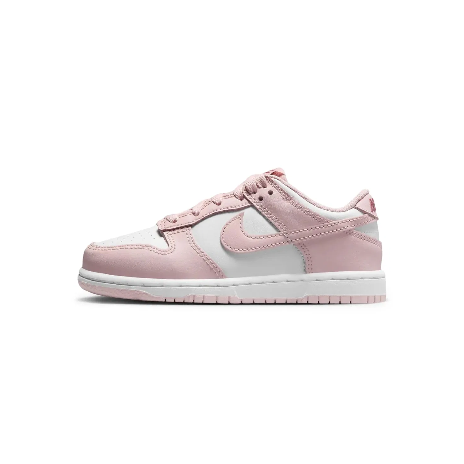 Детские кроссовки для девочек с принтом NIKE Dunk Low (Ps) NIKE, White Pink Glaze Pomegranate