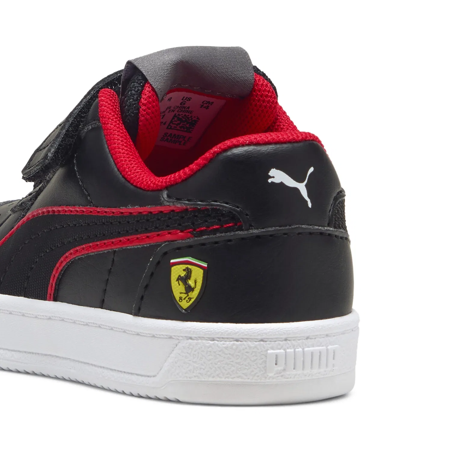 Детские спортивные кроссовки на платформе Scuderia Ferrari Caven 2.0 PUMA, Black Rosso Corsa Red — фото 2
