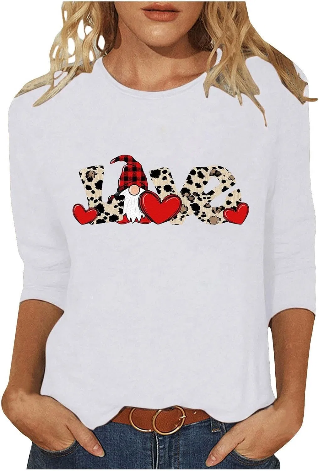 Женская футболка с принтом, Valentine's Day Shirt, белый