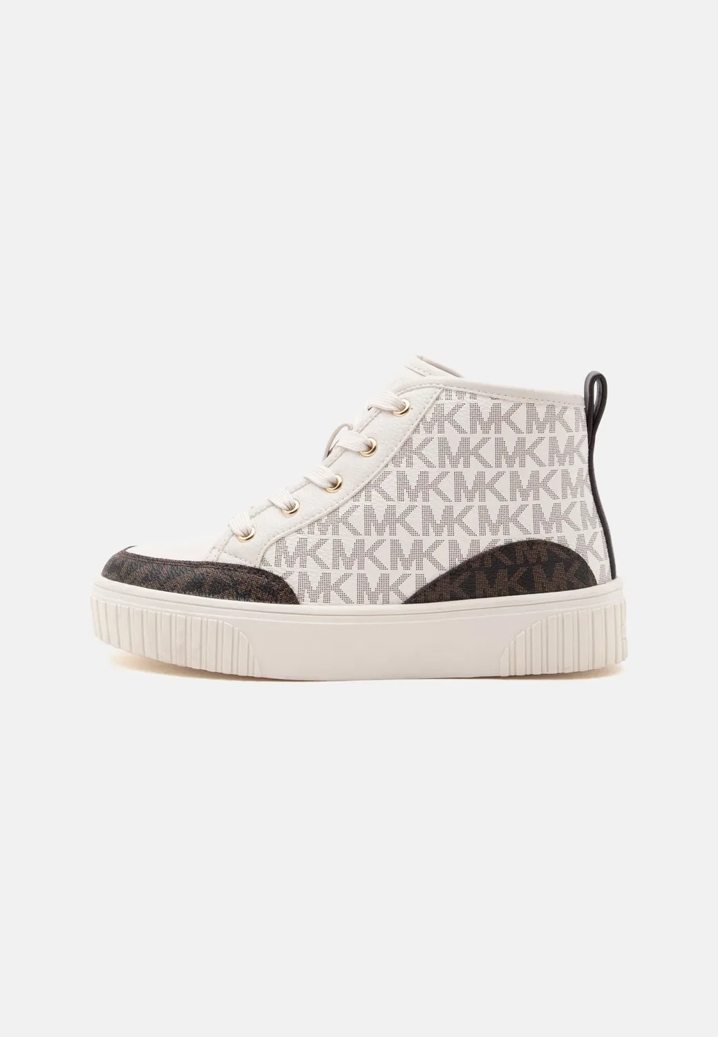 Детские и подростковые кроссовки с шиповником - высокие кроссовки Michael Kors Kids, Vanilla/Brown