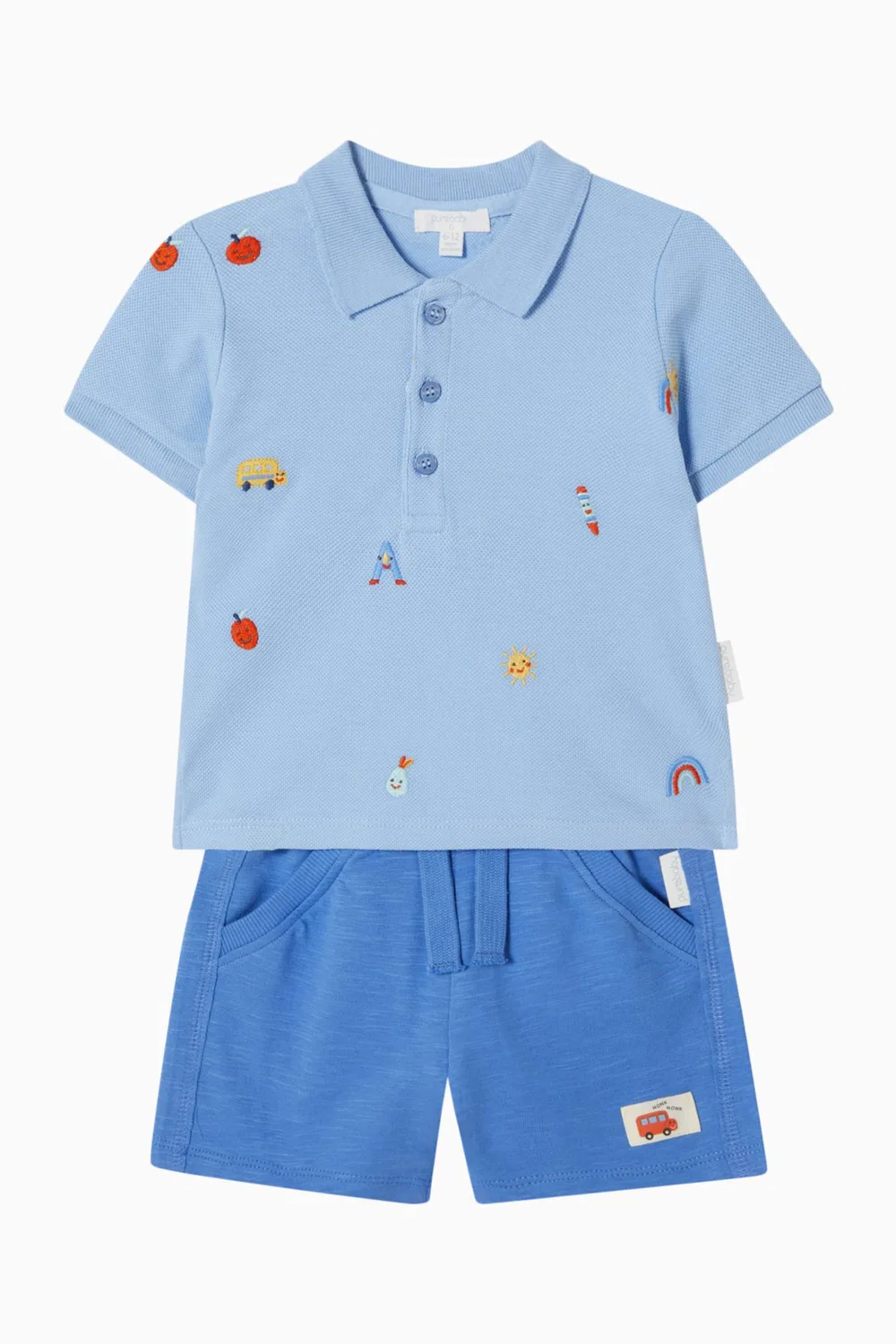Шорты из органического хлопка Purebaby, синий — фото 2