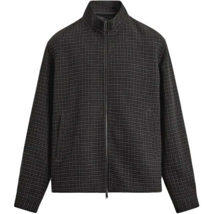 Мужская куртка с воротником-стойкой Black/Brown ZARA