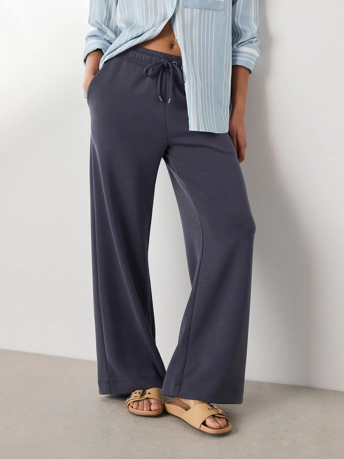 Джоггеры широкие Premium Wide Leg Next, угольно-серый — фото 2