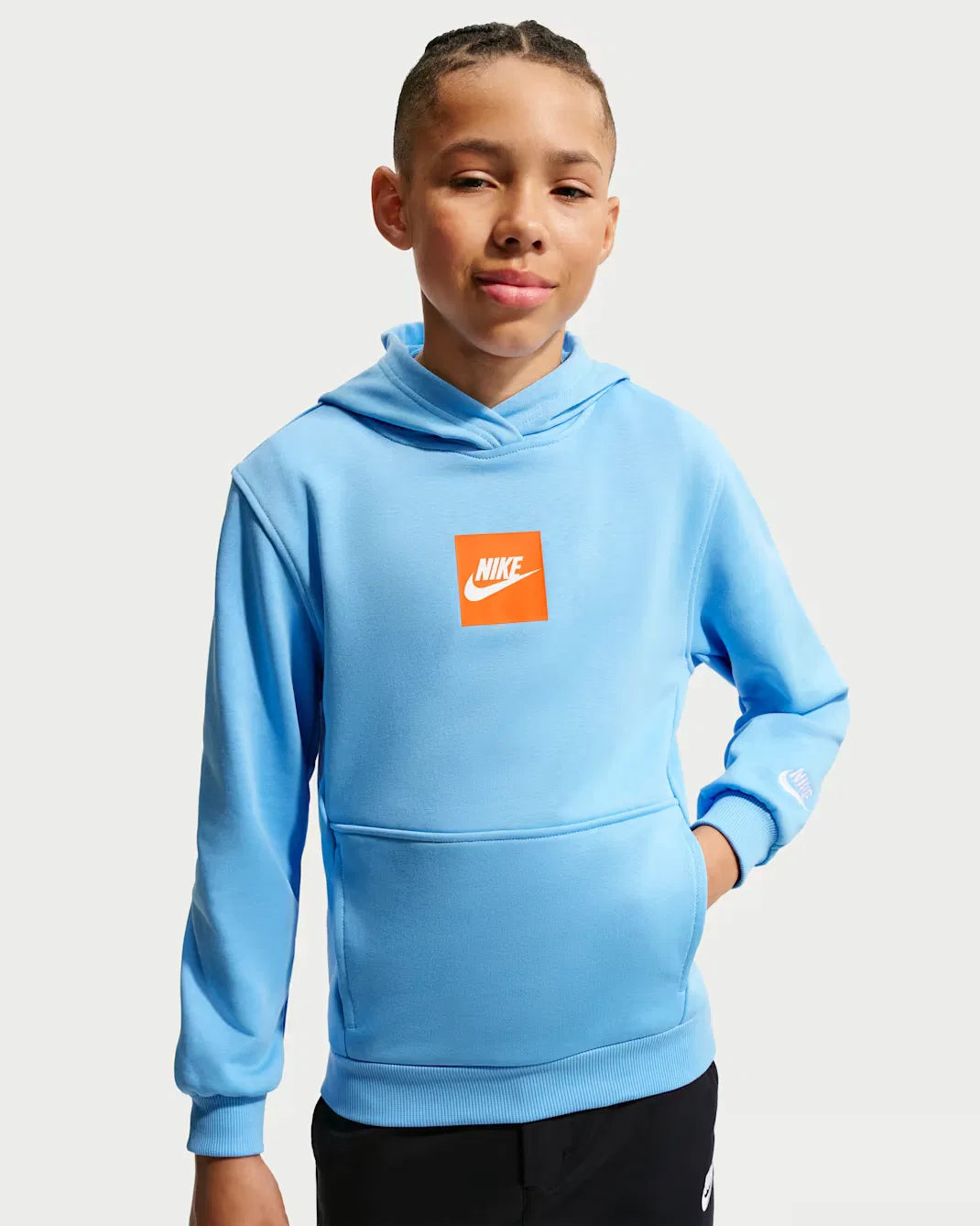 Толстовка из французского махрового трикотажа для детей постарше Nike Sportswear Club, Football Blue/White — фото 3