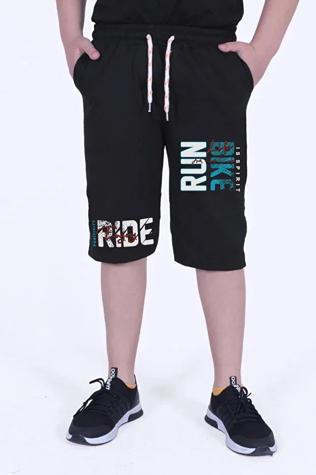 Детские шорты для мальчиков с принтом Bike printed Panios Kids, Black