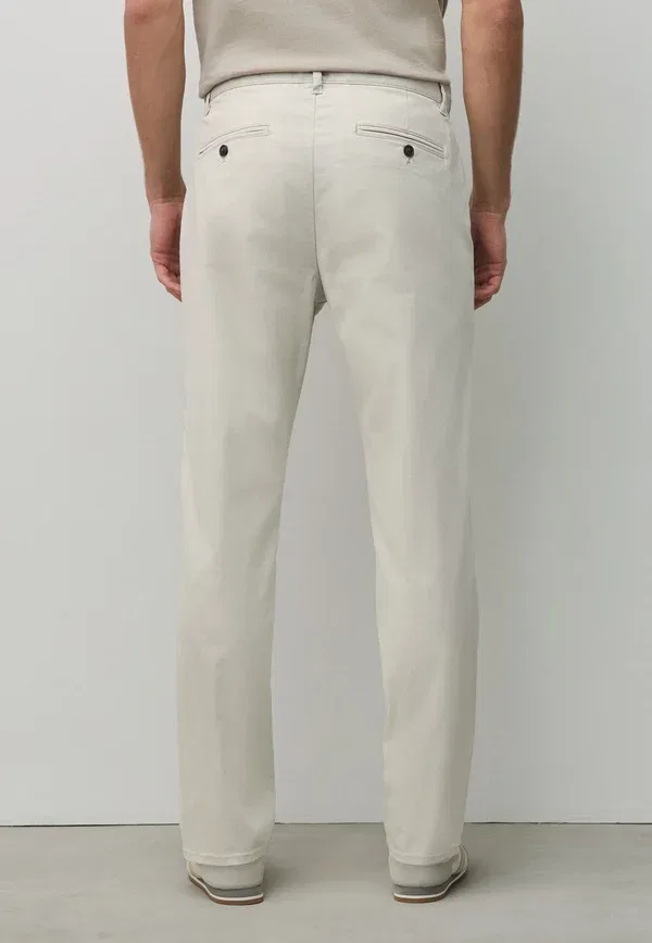 Брюки из хлопка с эластаном Trousers Next, Bone, слоновая кость — фото 3