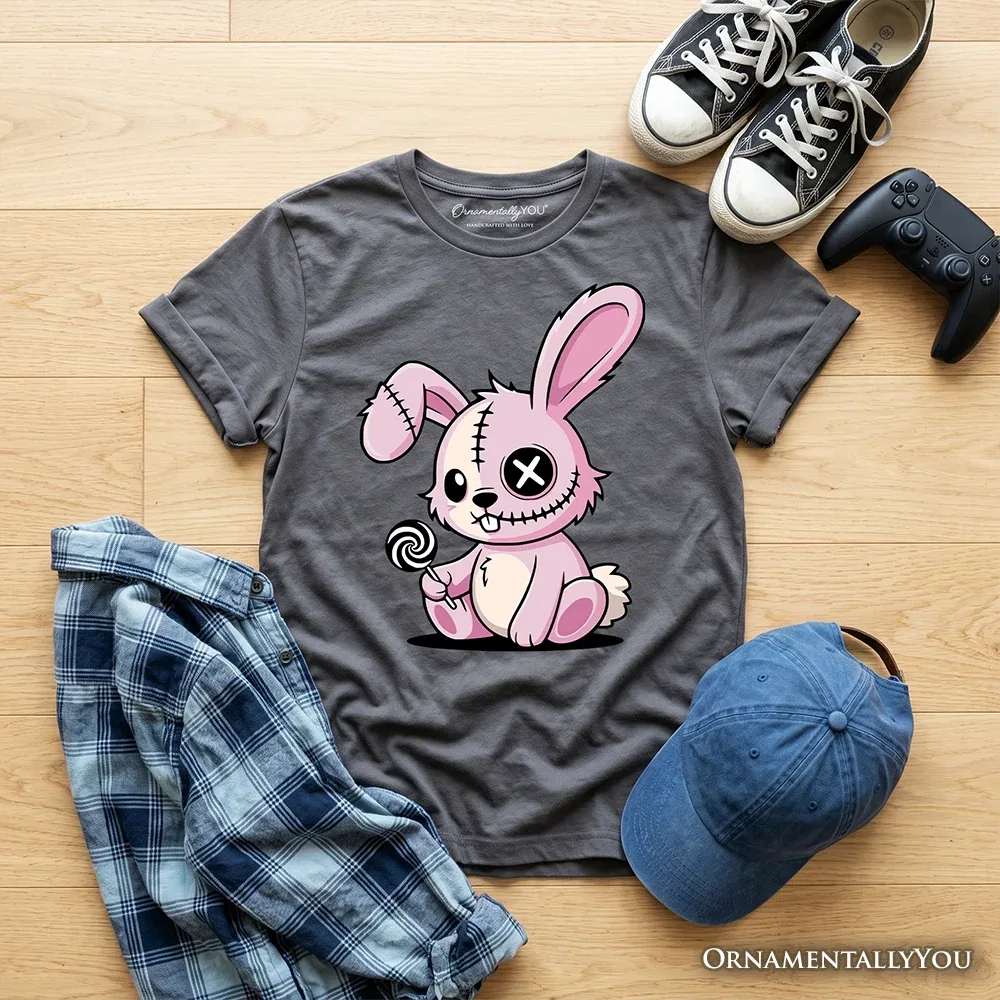Детская футболка для мальчиков с принтом Cute Zombie Bunny OrnamentallyYou, Dark Grey