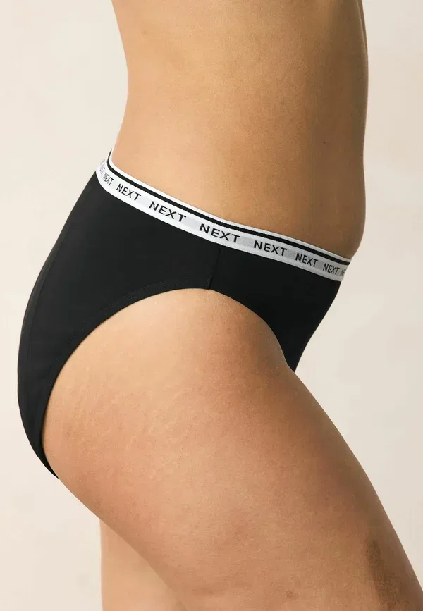 Комплект трусов 4 шт, хлопок, High fit - heavy flow full knickers, Next, черный — фото 4