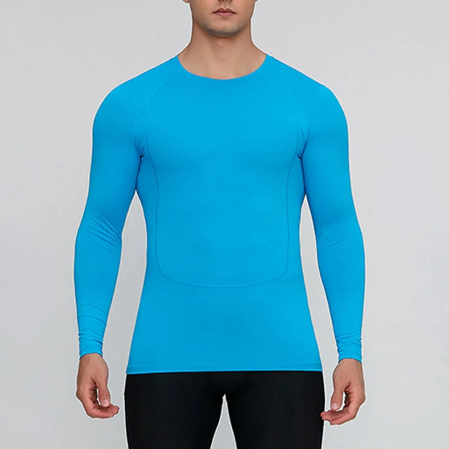 Мужская длинная футболка с круглым вырезом Slim Fit, Blue — фото 2