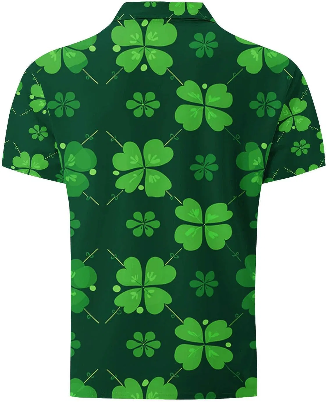 Мужская футболка с принтом клевер Slim Fit, Green — фото 4
