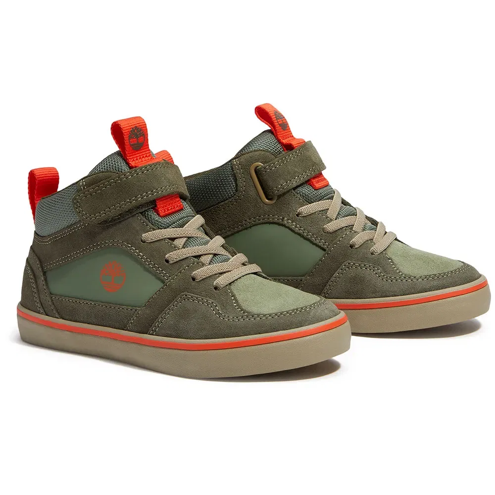 Детские кроссовки для девочек с бунге-шнуровкой Timberland Stone Jump Mid Hook&Loop, Green — фото 2