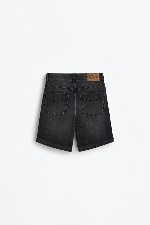 Детские шорты джинсовые для мальчиков Slim fit denim bermudas Lefties, Black — фото 2