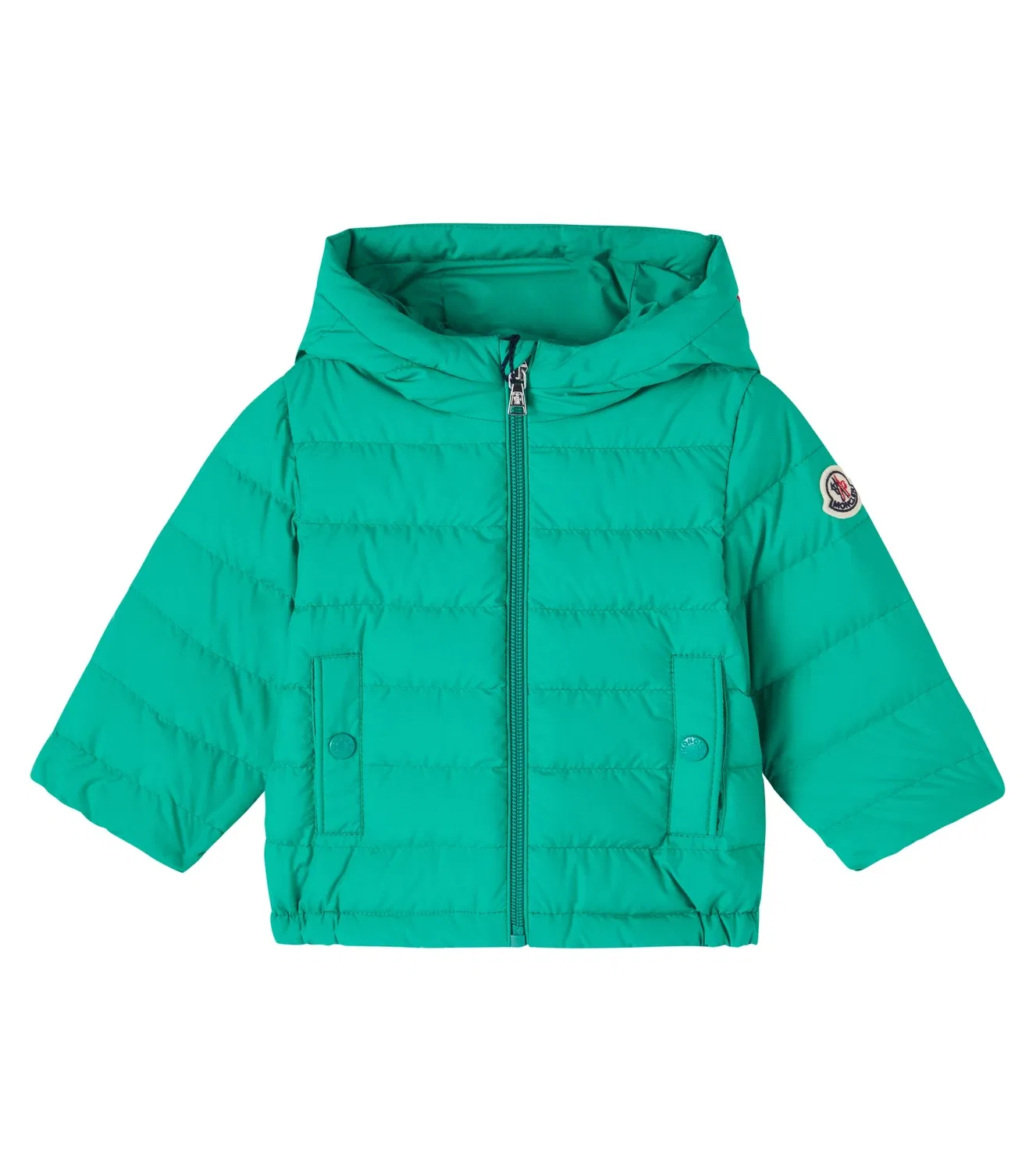 Пуховик детский с капюшоном Baby Dilar Moncler Enfant, зеленый