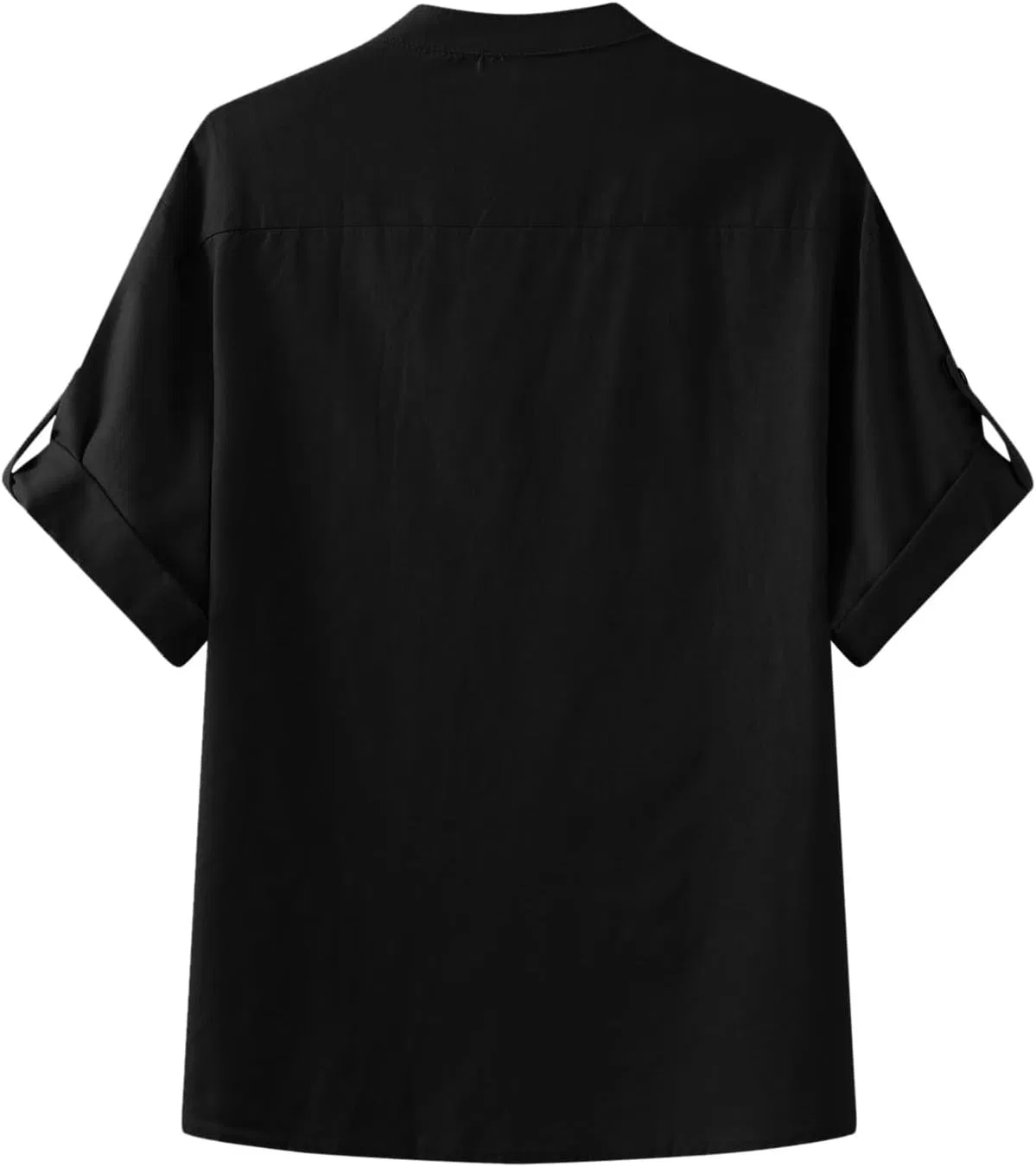 Мужская повседневная рубашка с отложным воротником slim fit, Black — фото 2