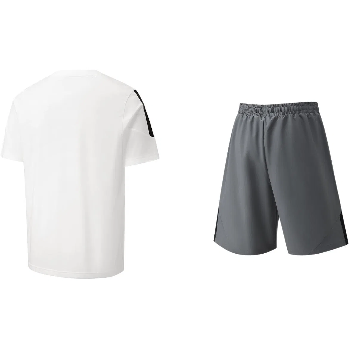 Детский комплект спортивной одежды с круглым вырезом Adidas, Set (White Top+Gray Bottom) — фото 3