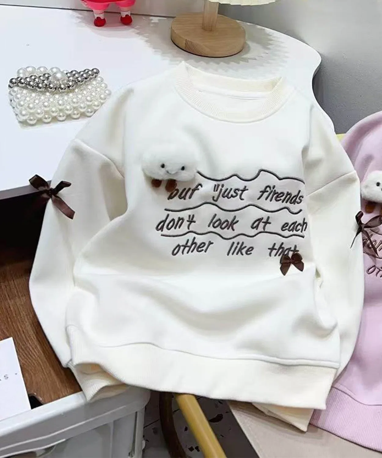 Детский свитшот с длинным рукавомaimoha, Off White