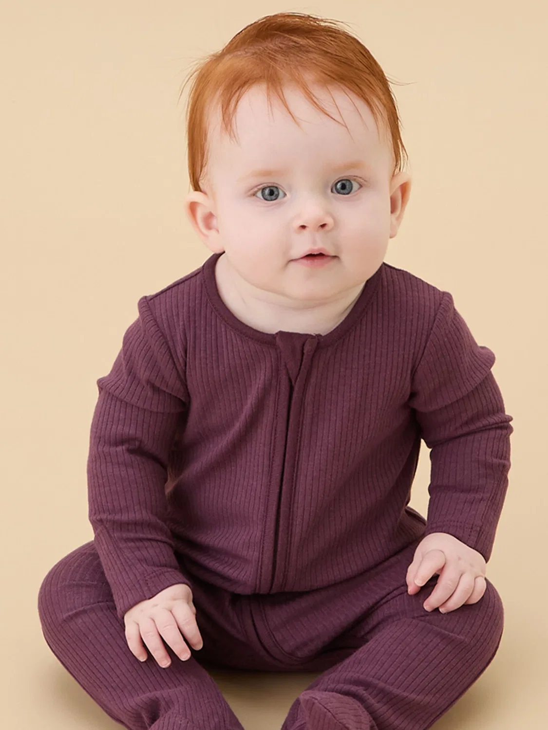 Комбинезон-слип Ribbed Clever Zip Sleepsuit Mori, фиолетовый