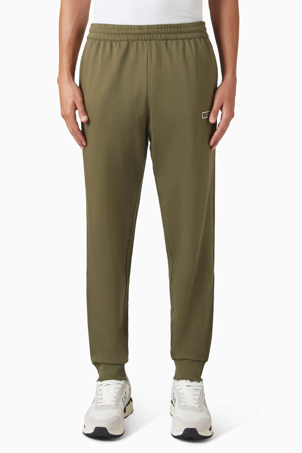Брюки спортивные с логотипом Emporio Armani, зеленый