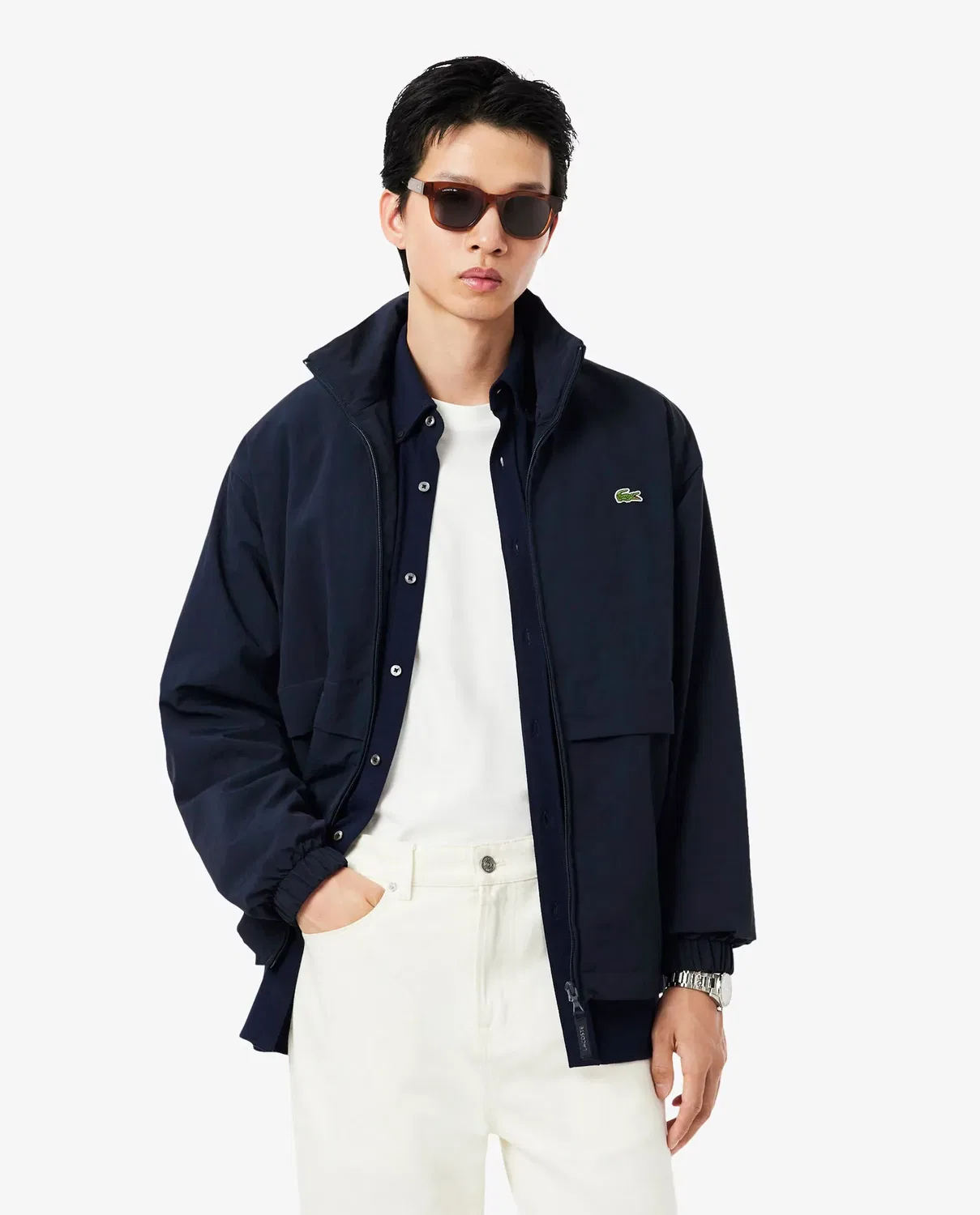 Мужская куртка из технического нейлона Lacoste, Azul Marino