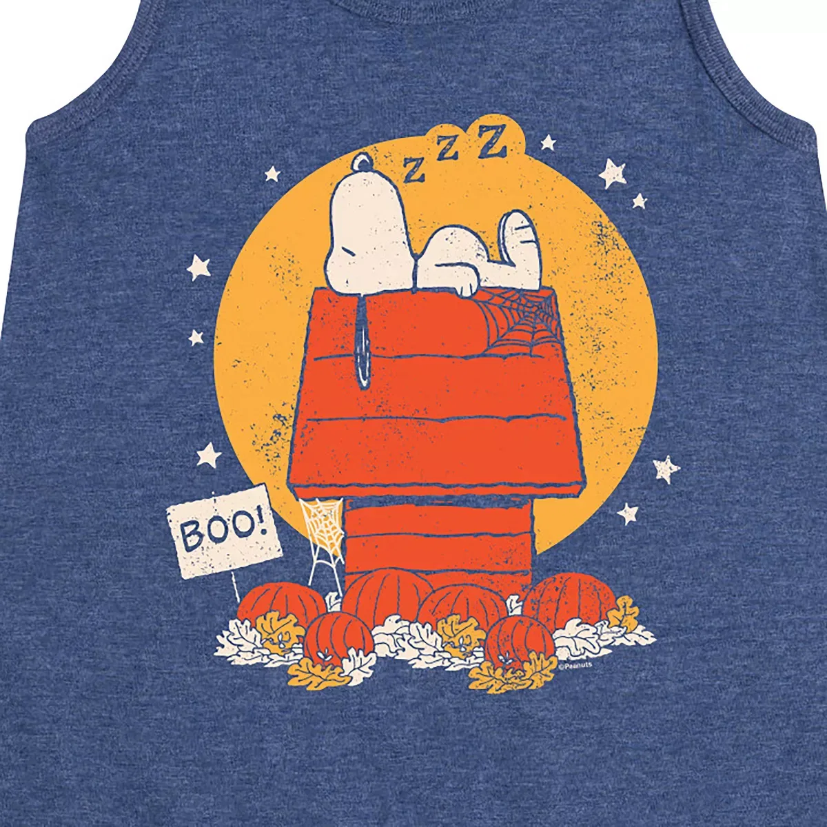 Детское платье-трапеция без рукавов с принтом Snoopy Halloween Dog House Peanuts, Heather Navy — фото 2