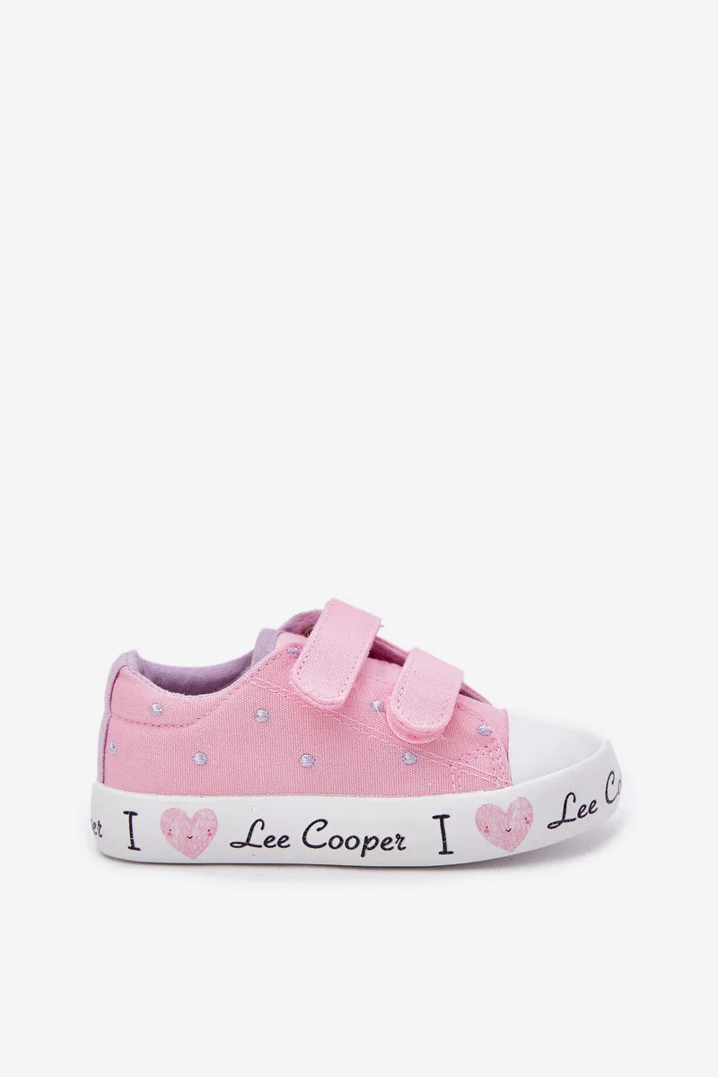 Детские кеды для девочек с принтом Lee Cooper, Розовый — фото 2