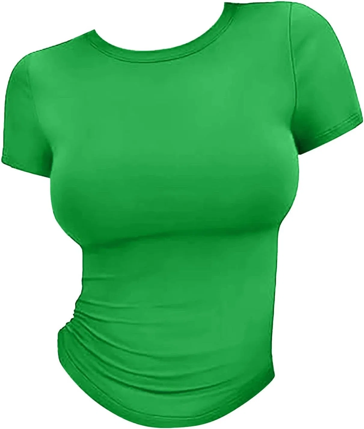 Женская облегающая футболка с коротким рукавом Henley Shirt Generic, Green — фото 3