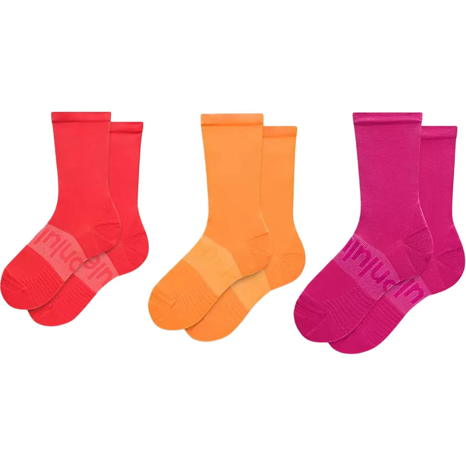 Детские носки с принтом Power Stride Lululemon, 3 пары, Pink Flare/Star Burst Tone/Citrus Sizzle Tone