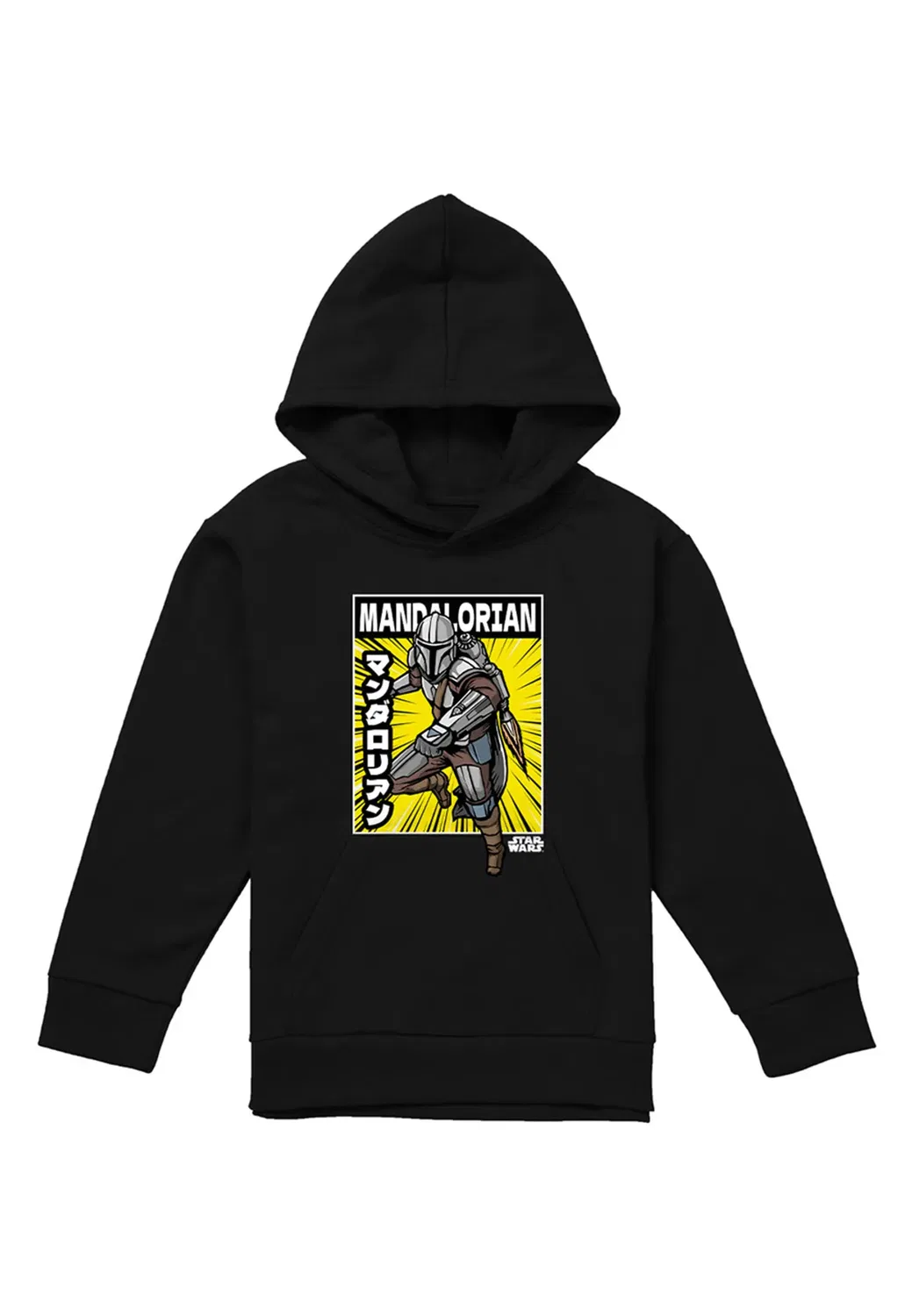 Детский худи с принтом Comic Book Pose Star Wars - The Mandalorian, Black
