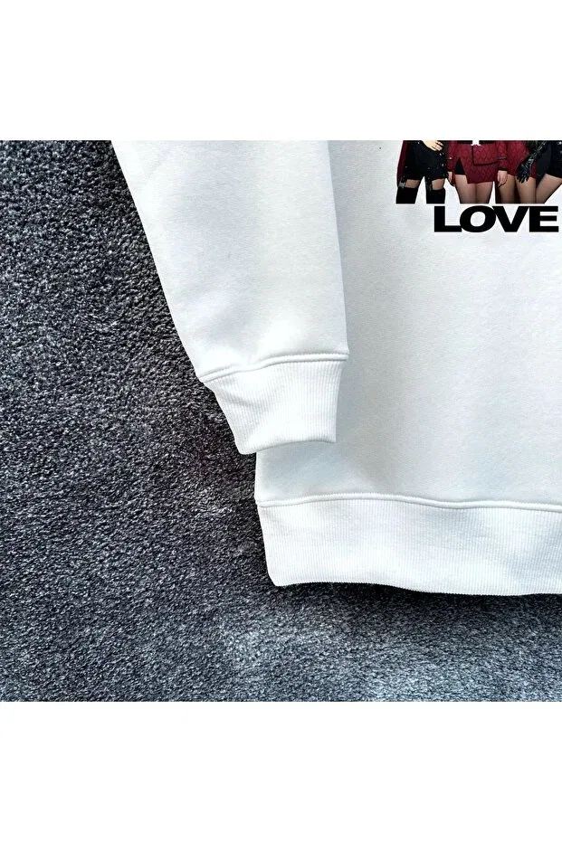 Детские свитшот для девочек с принтом Blackpink Love Wolters Outdoors, Ecru — фото 3