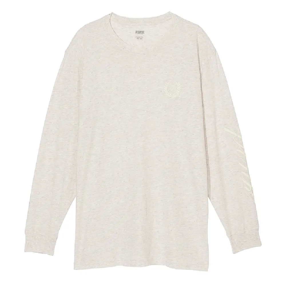 

Лонгслив Victoria's Secret Pink Oversized Campus, светло-бежевый