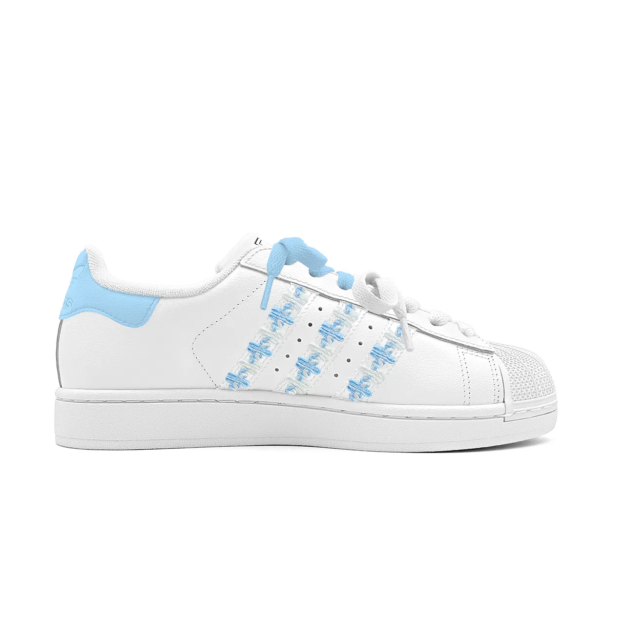 Детские кеды для скейтбординга Superstar 2 Adidas Originals, White Blue — фото 3
