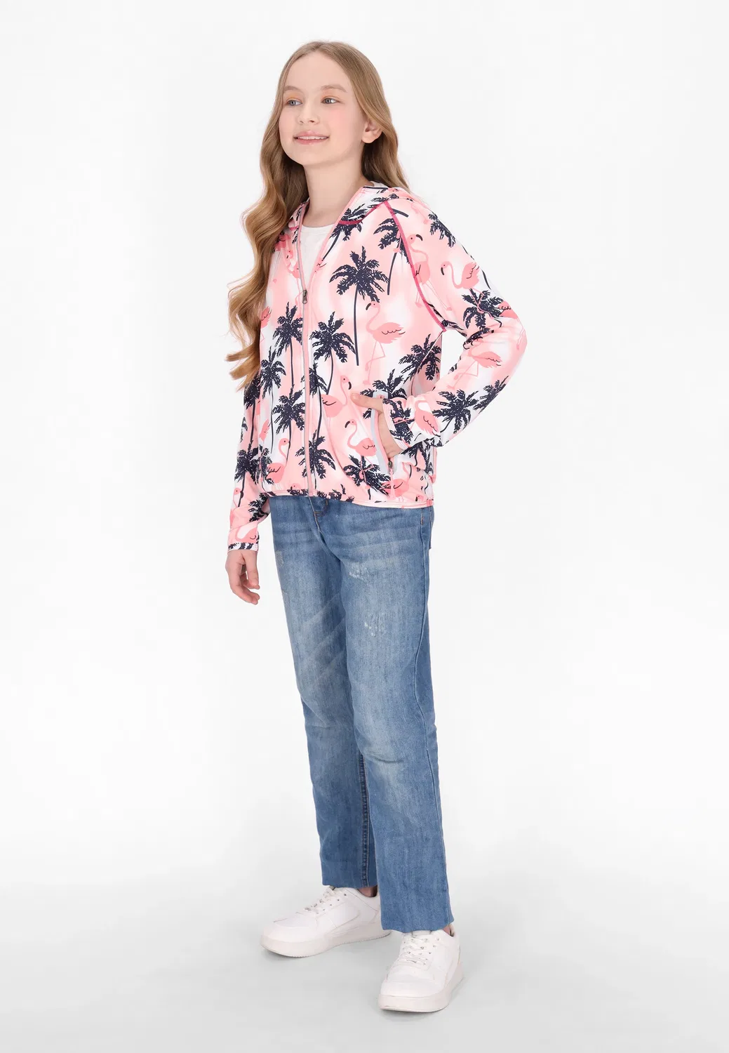 Детская демисезонная куртка с капюшоном myMo, Light Rose Multicolor — фото 2