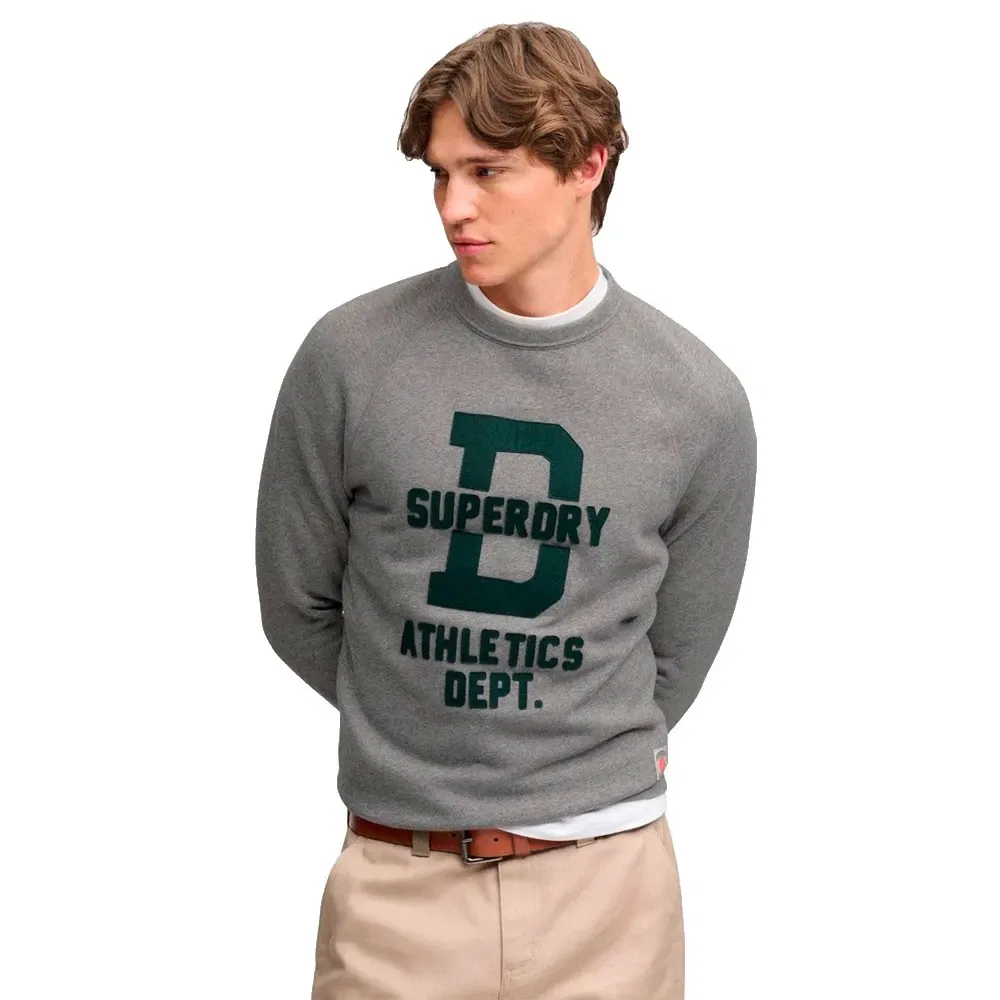 Мужской свитшот свободного кроя Athletic Felt Applique Superdry, Grey