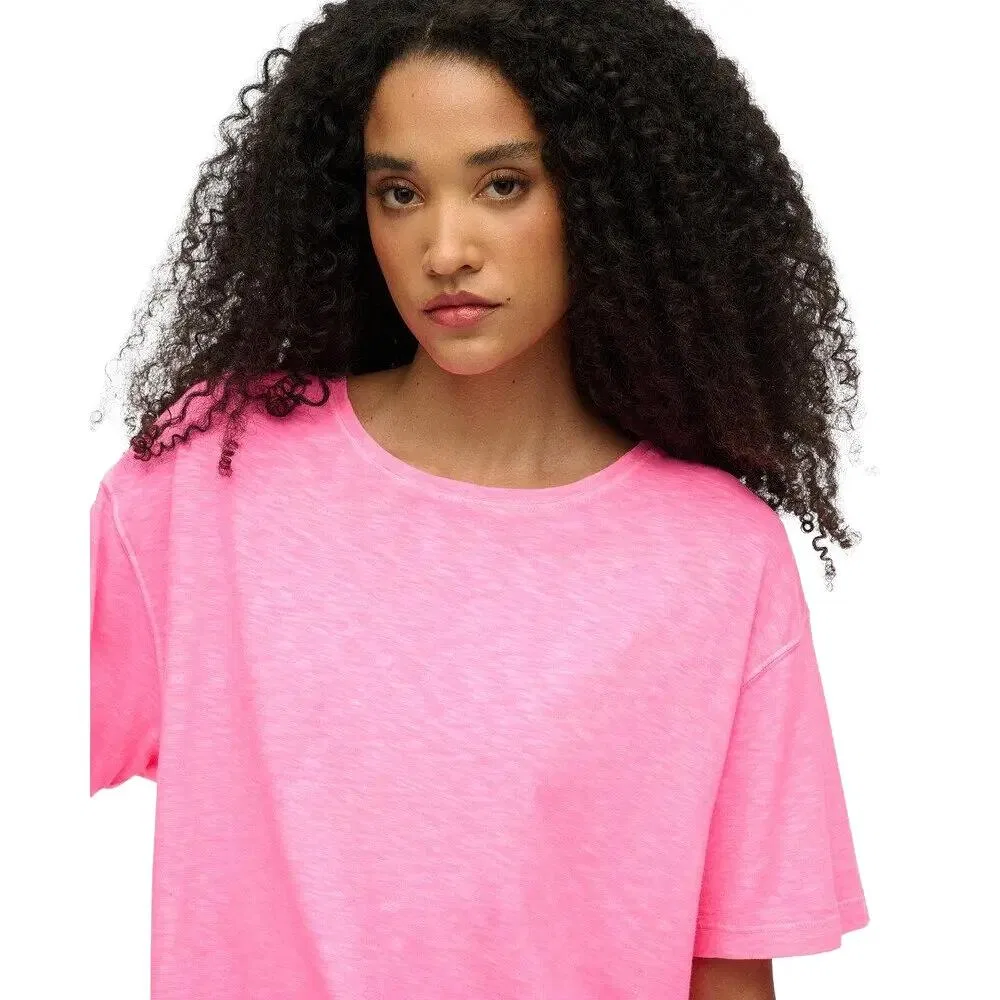 Женская футболка с опущенными плечами Superdry Studios, Rosa / Neon-Purpurrot — фото 4