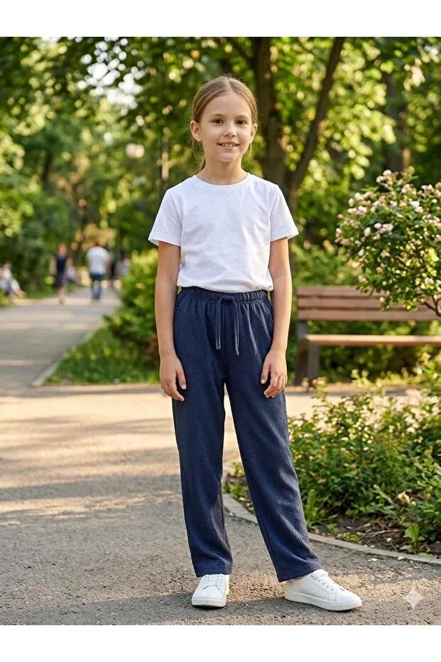 Детские брюки для девочек хлопковые Çalişkan Moda, Navy Blue