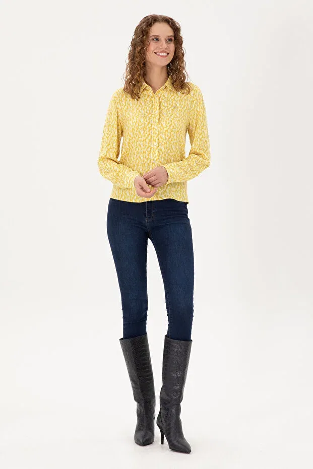 Женская рубашка с длинным рукавом U.S. Polo Assn., Dark Yellow — фото 4