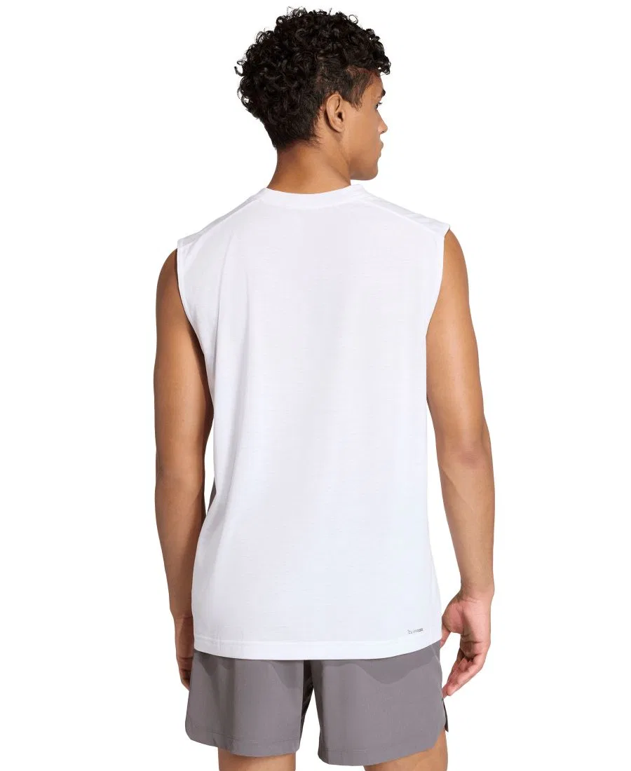 Мужская майка без рукавов adidas Workout Essentials Feelready, White — фото 3