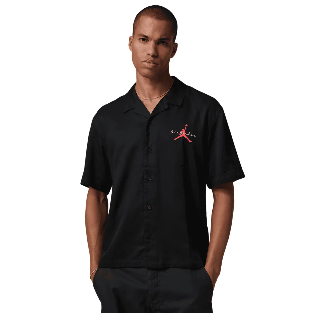 Мужская рубашка для боулинга Brooklyn Jordan, цвет Black/Infrared 23