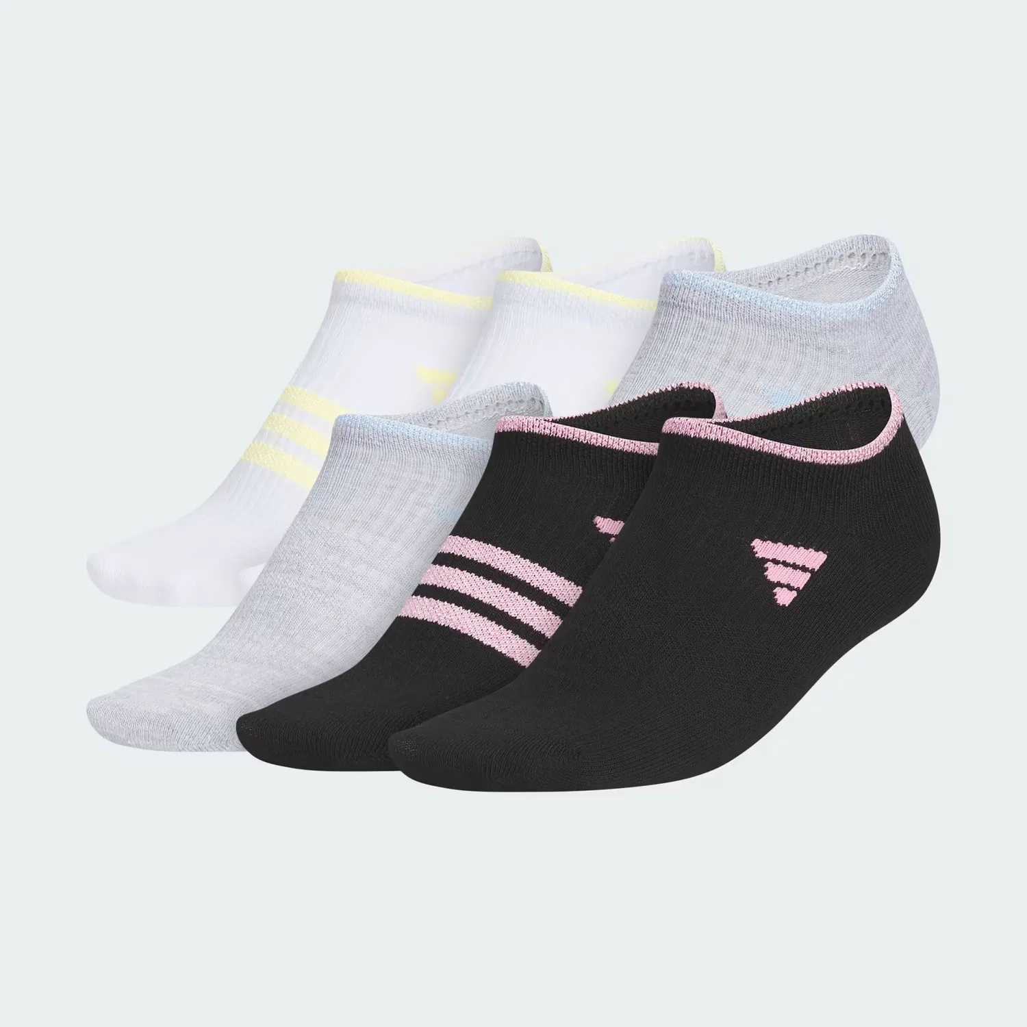 Детские носки для девочек сверхлегкие набор из 6 пар Superlite 3.0 Adidas Sportswear, белый/ice tangerine/glow blue
