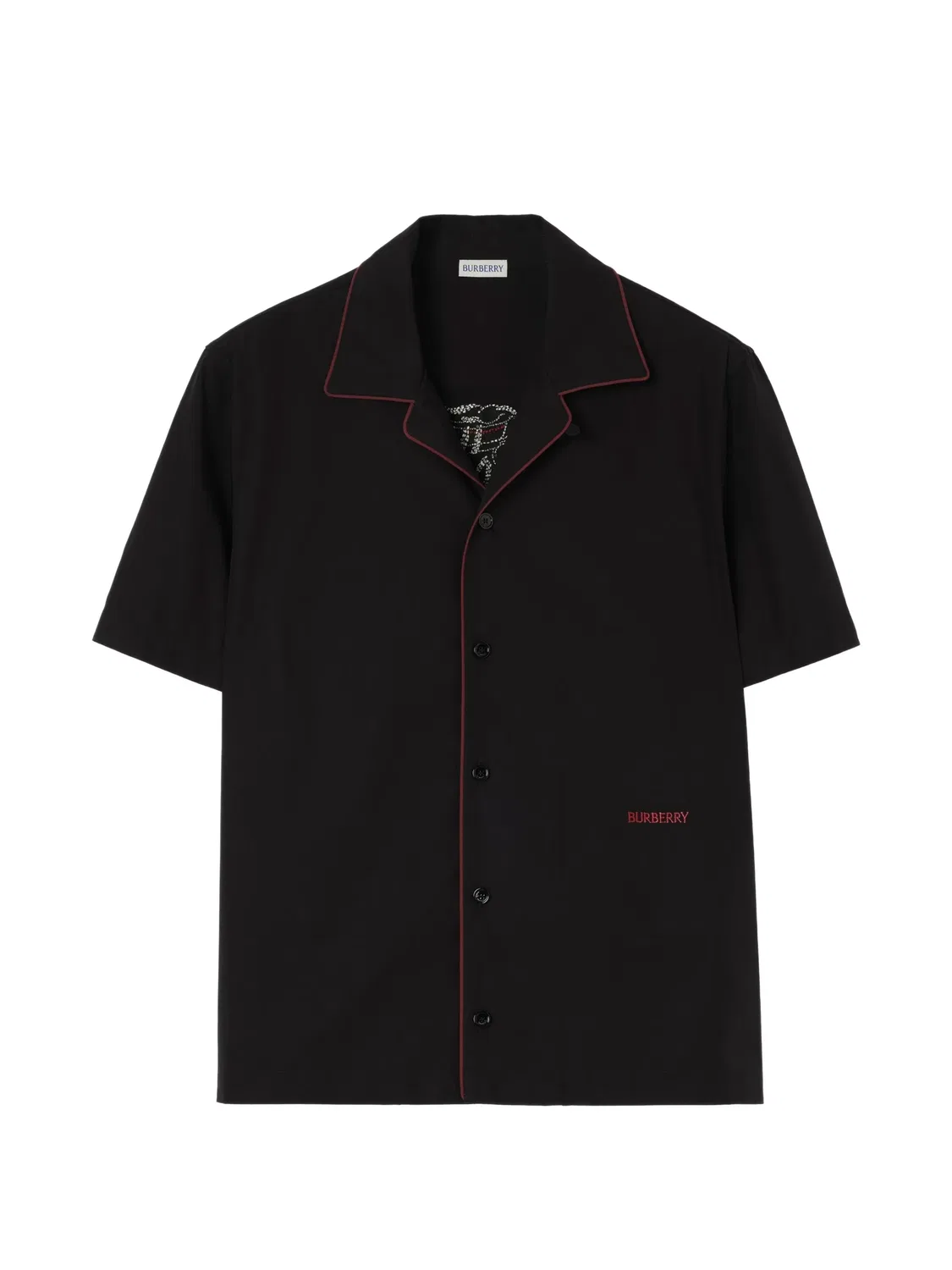 Рубашка Knight Heart хлопковая, черная Burberry, черный