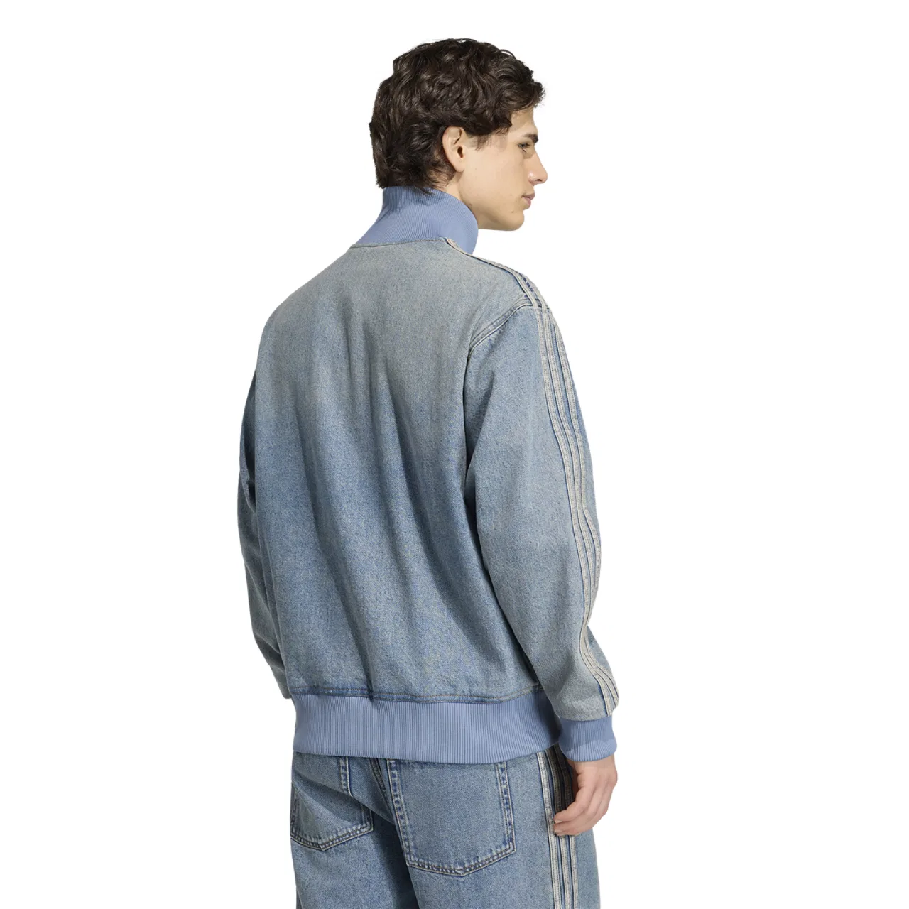 Мужская куртка Adicolor Denim Firebird Track Top Adidas, цвет Worn Blue Denim — фото 2