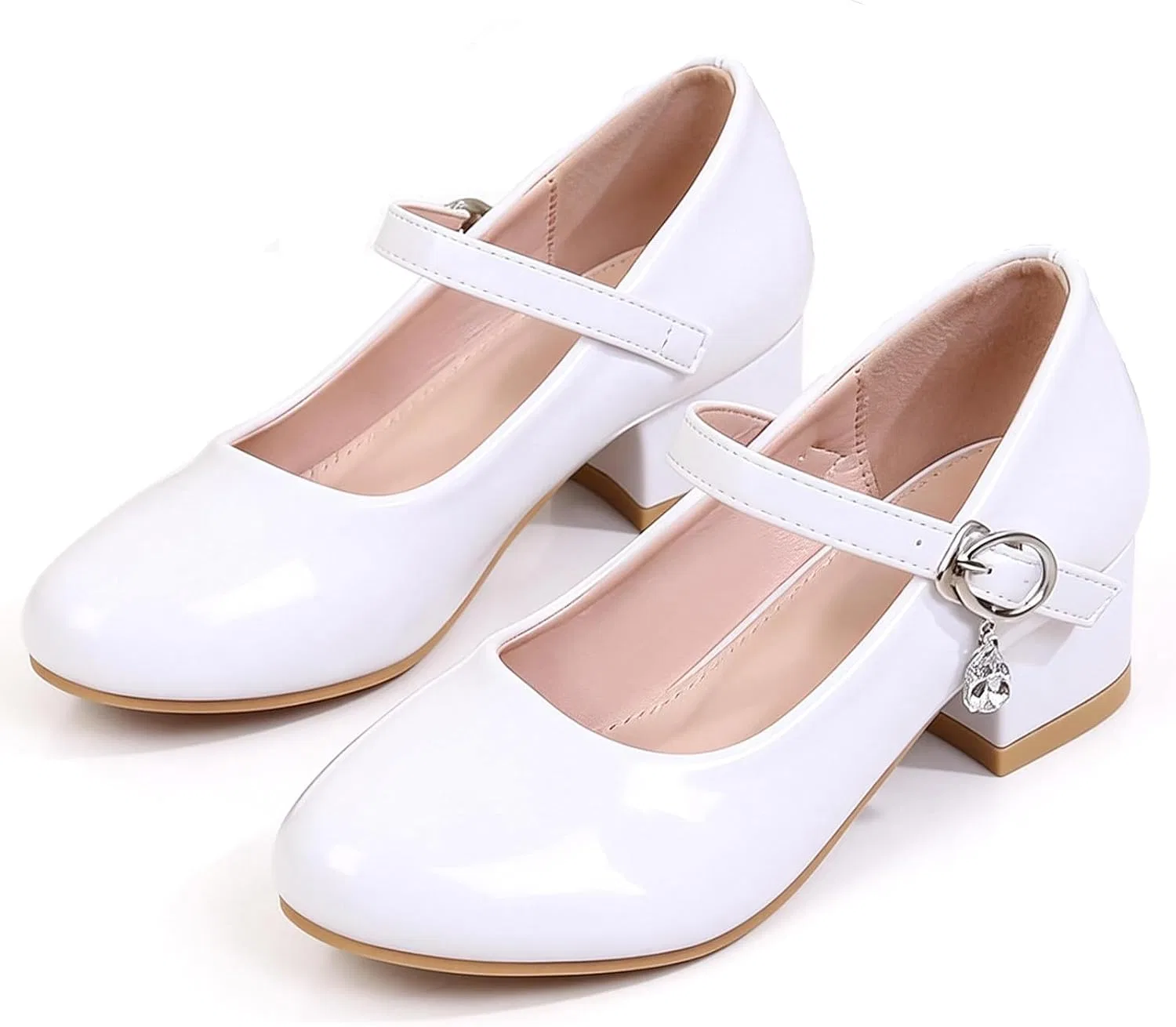 Детские туфли Мэри Джейн с цветком для девочек DADAWEN, Black