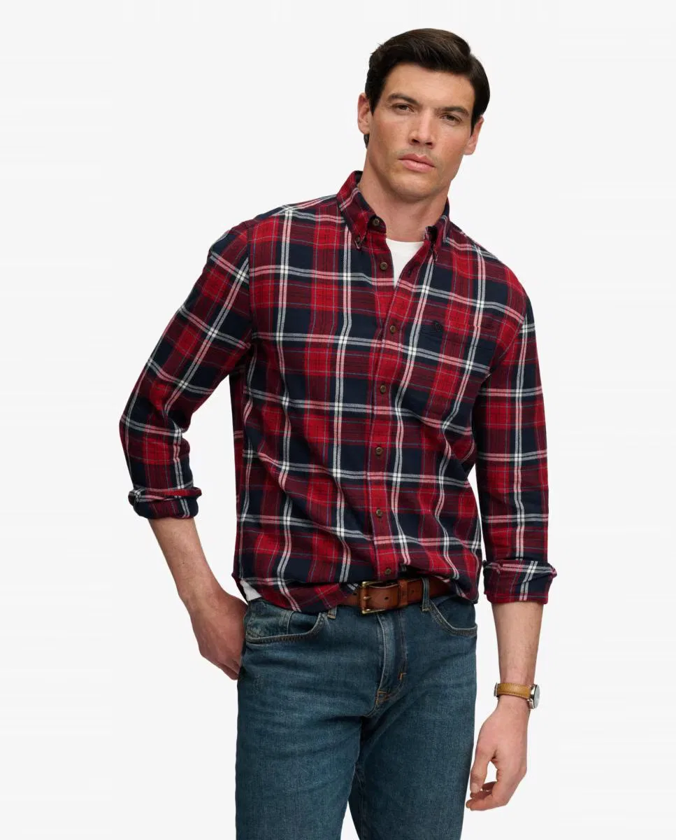Мужская рубашка из хлопка, Lumberjack, Superdry, синий