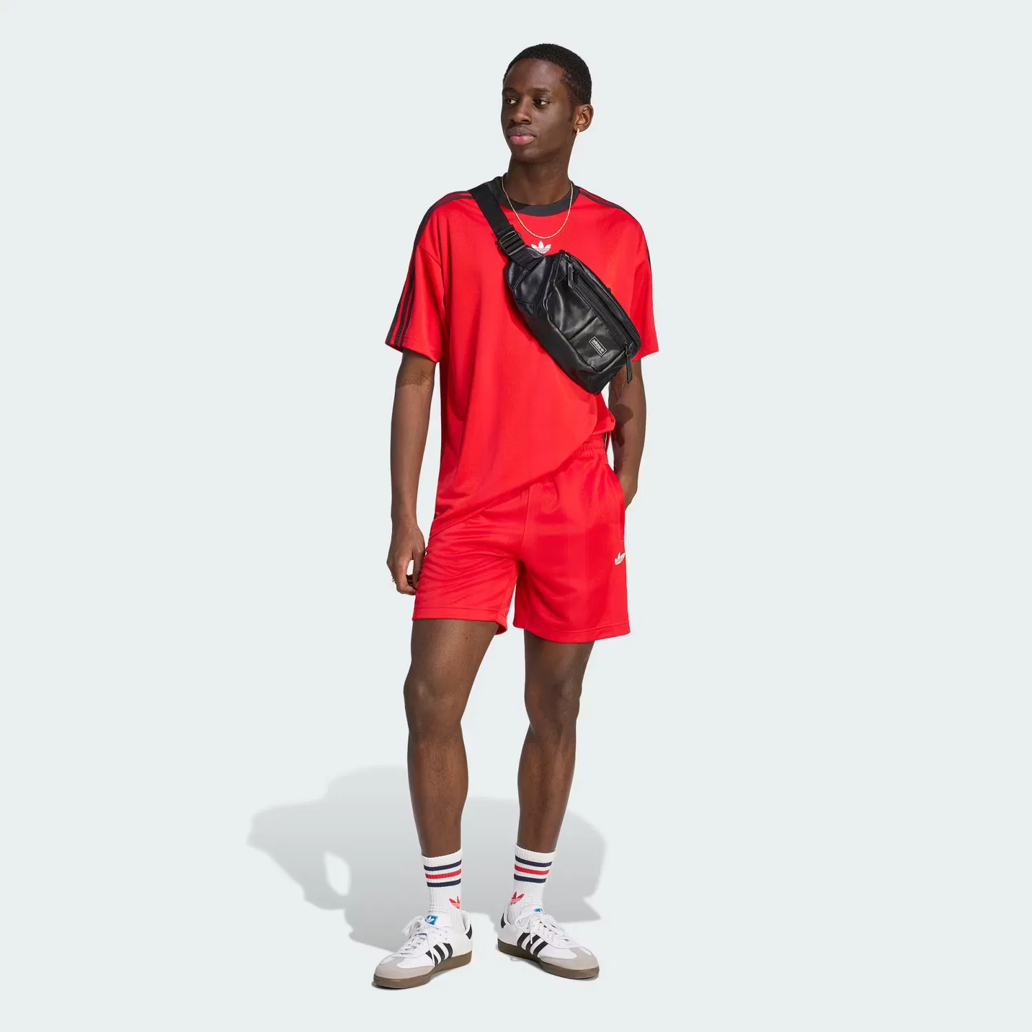 Мужские жаккардовые шорты Adicolor Jacquard Adidas Originals, ярко-красный — фото 3