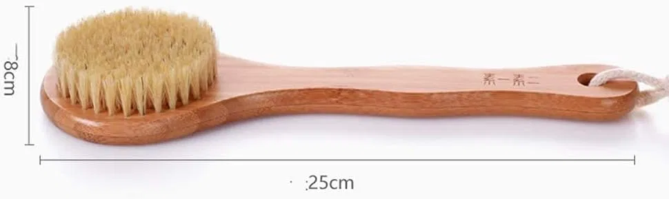 Щетка для тела, деревянная ручка, люфа и щетина кабана, 25x8 см, WYRKYP — фото 2